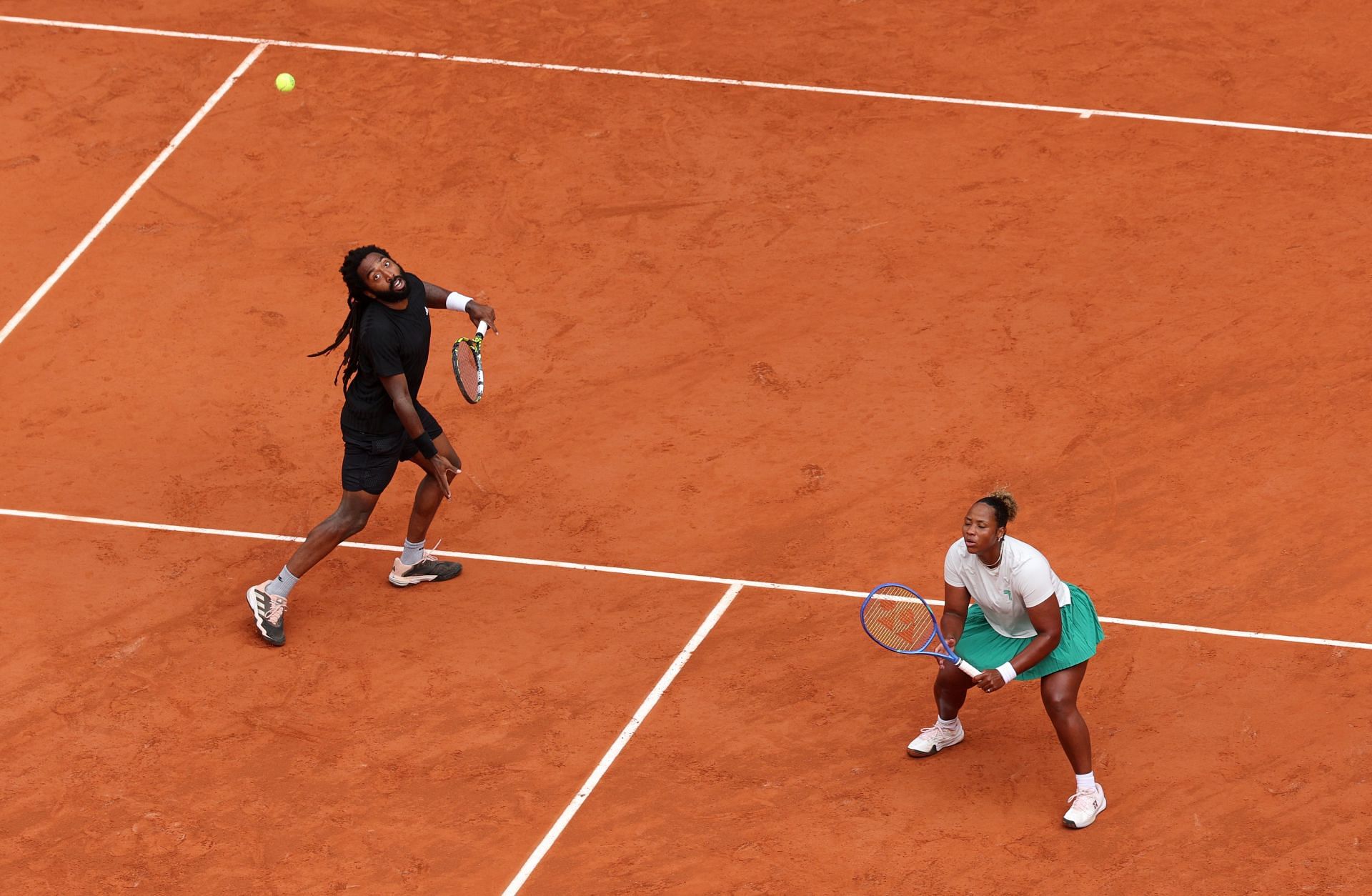 Taylor Townsend and Evan King in action at the 2025 French Open - Image Source: Getty